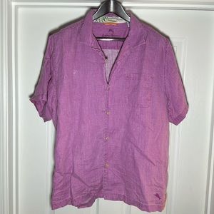 Tommy Bahama 100% Linen Short Sleeve Shirt Size L